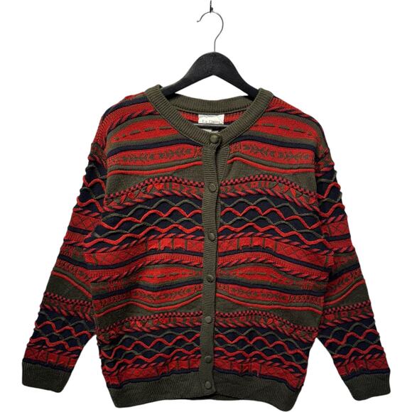 Vintage Women's La Dame 3D Patterned Cardigan Sweater M - Picture 1 of 7